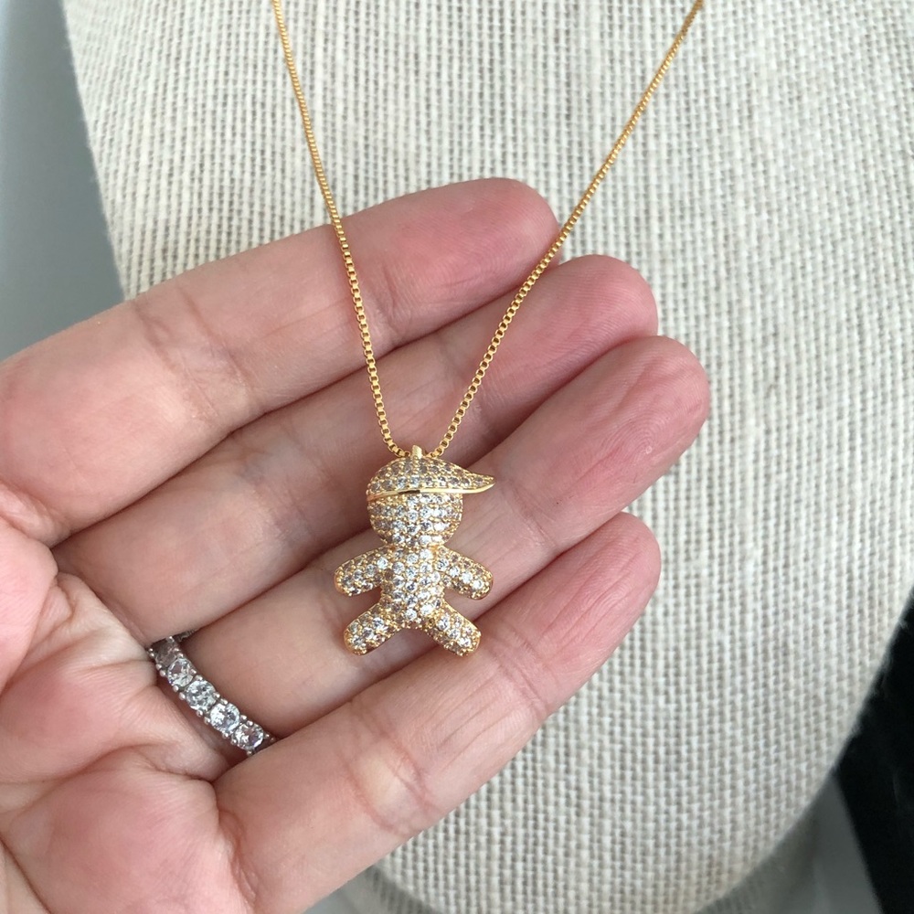 Little boy necklace yellow gold plated